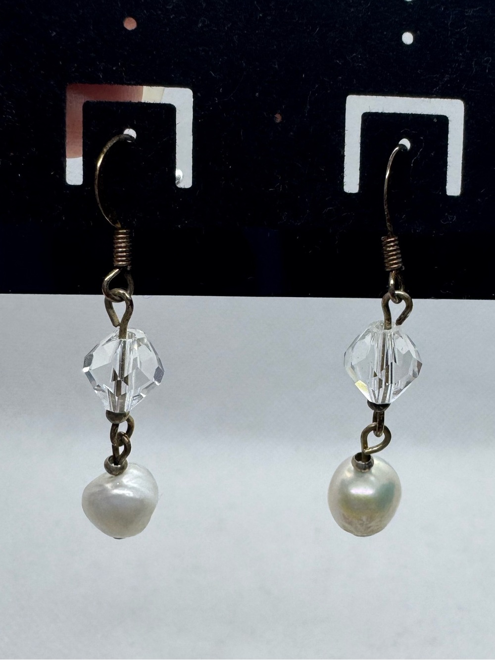 Swarovski Crystal and Fresh Water Pearl Drop Earrings - Hand made